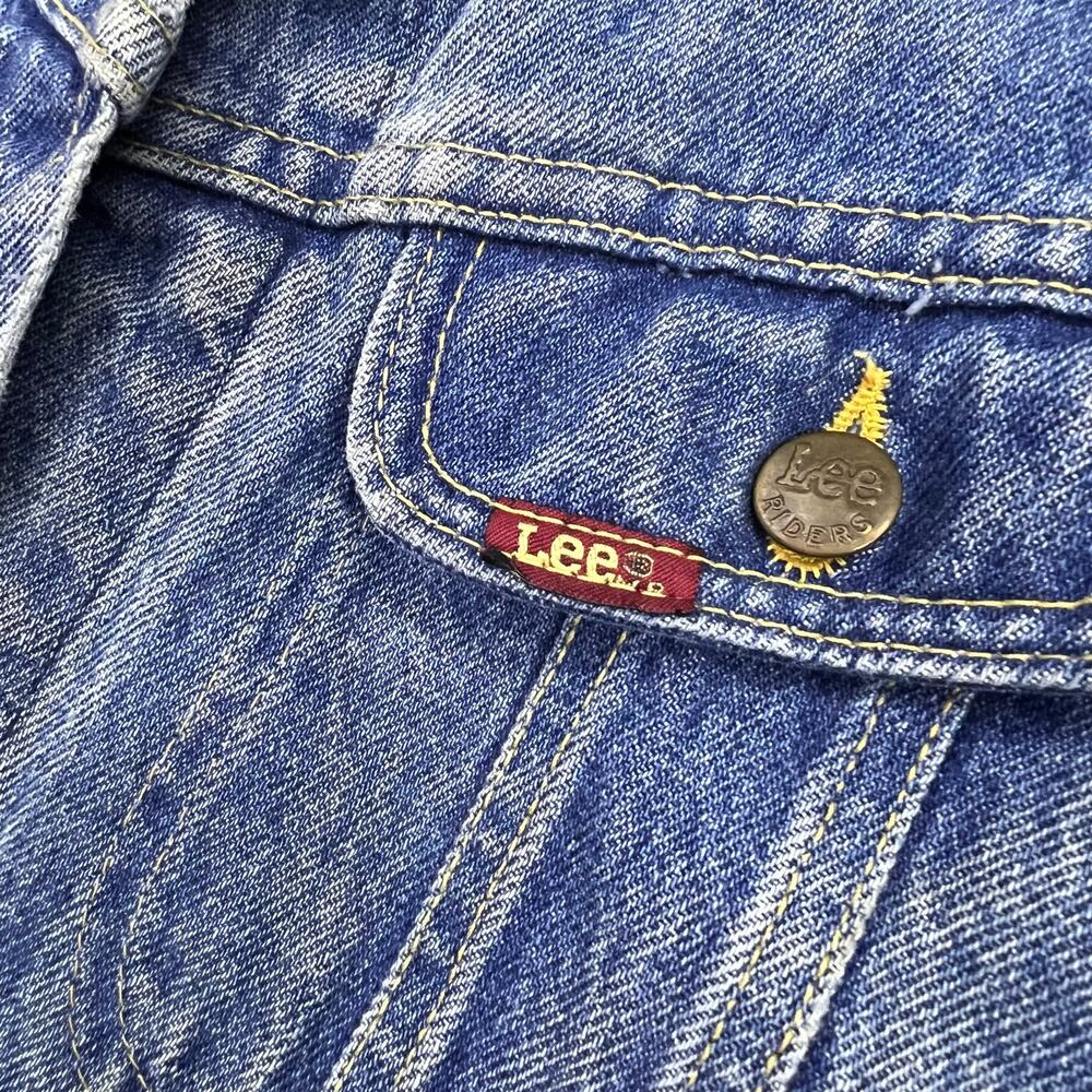 Vintage Lee Riders Blue Denim Jacket USA Made Mens M Wmns XL Jean Trucker 80s - Picture 16 of 16
